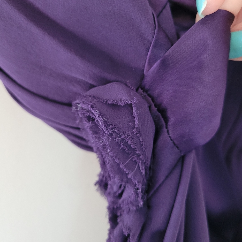 A Pea in the Pod Purple Strapless Silk Dress - Picture 4 of 9